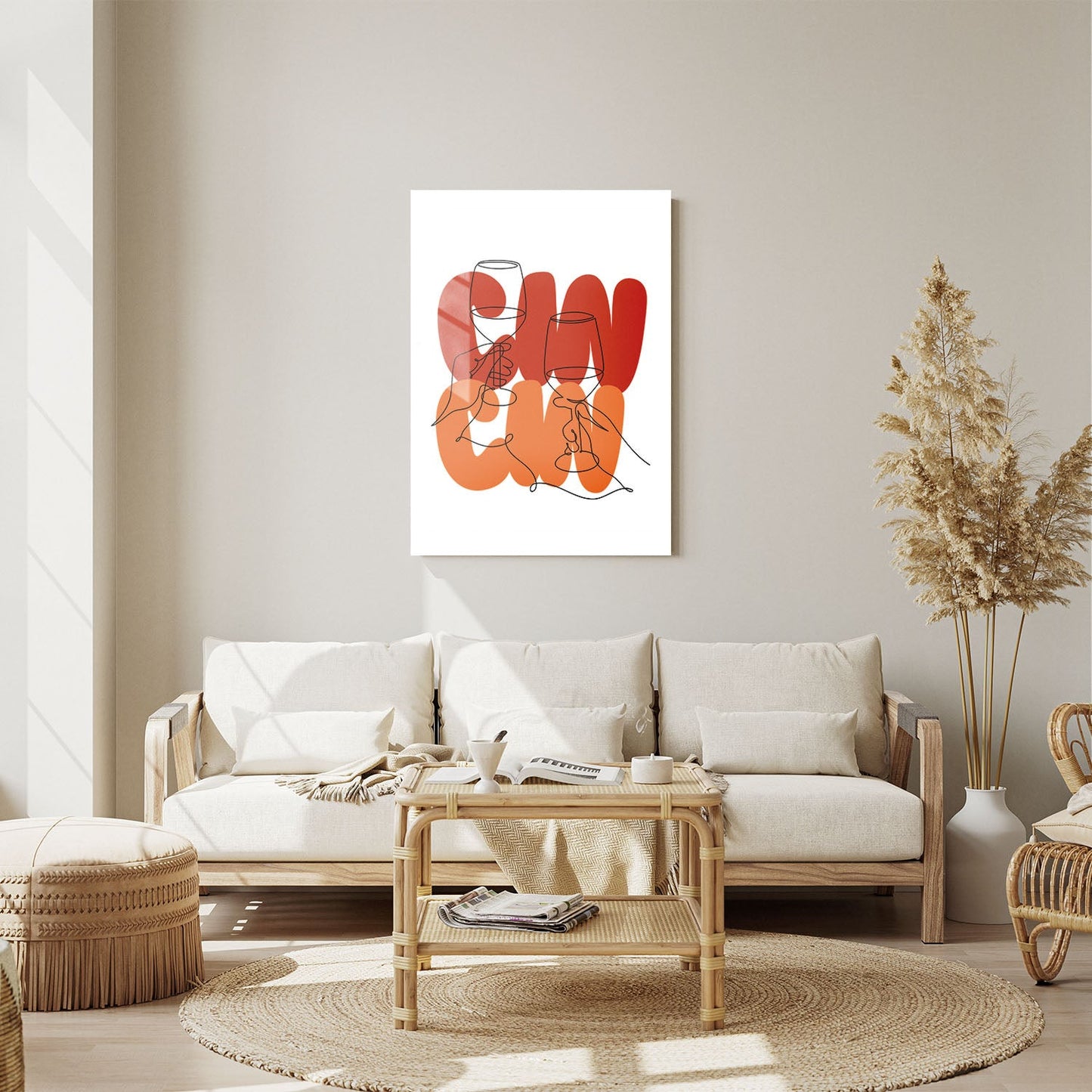 Wes Co Gallery Metal Poster Abstract Cheers 11" x 14" Home Goods - Coffee White border only Metal Art Print