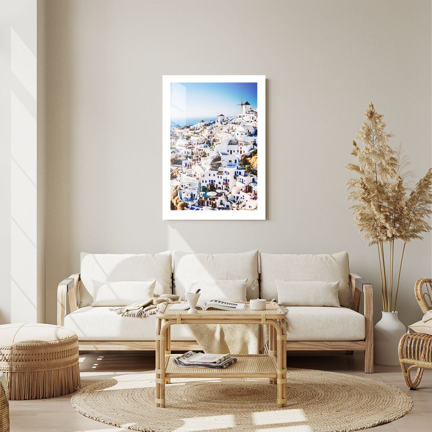 Wes Co Gallery Metal Poster Whitewashed Beauty of Greece 24" x 36" Home Goods - Travels Border or edge to edge Metal Art Print