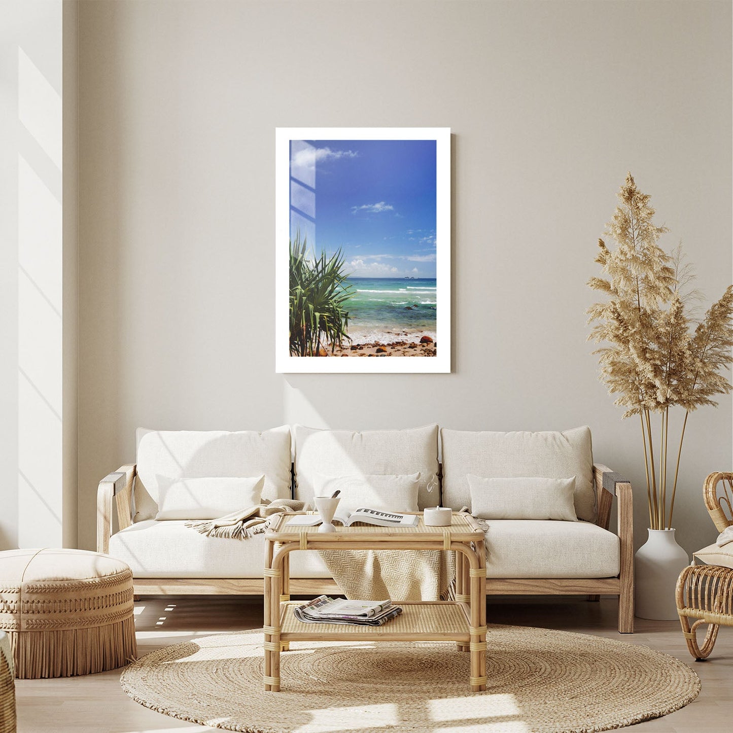 Wes Co Gallery Metal Poster Tropical Beach Bliss 24" x 36" Home Goods - Coastal Border or edge to edge Metal Art Print