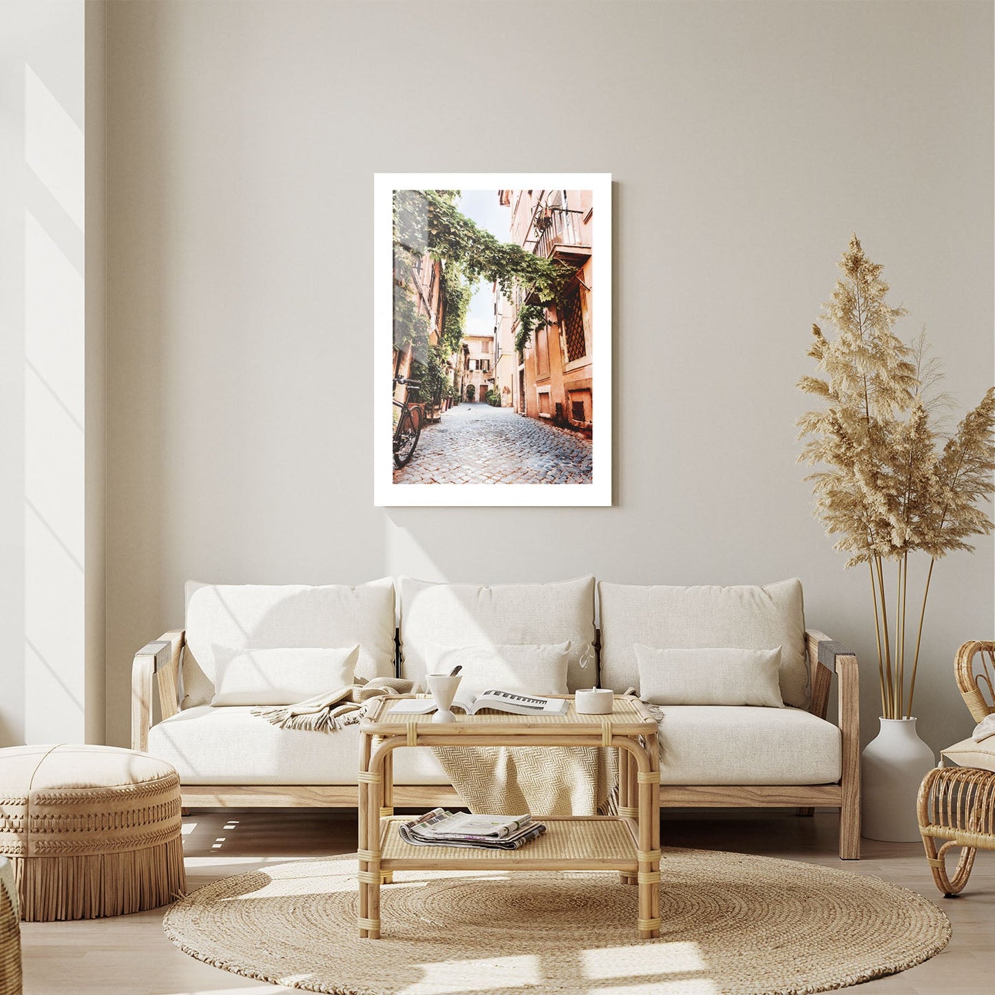 Wes Co Gallery Metal Poster Charming Cobblestone Alley 24" x 36" Home Goods - Photography Border or edge to edge Metal Art Print