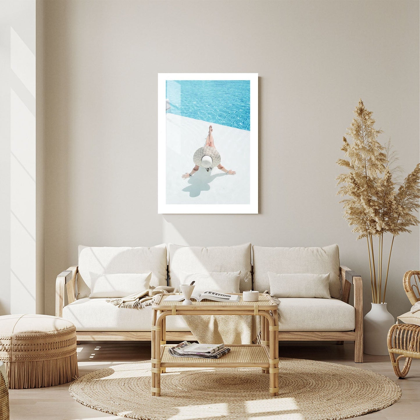 Wes Co Gallery Metal Poster Pool Days 24" x 36" Home Goods - Coastal Border or edge to edge Metal Art Print