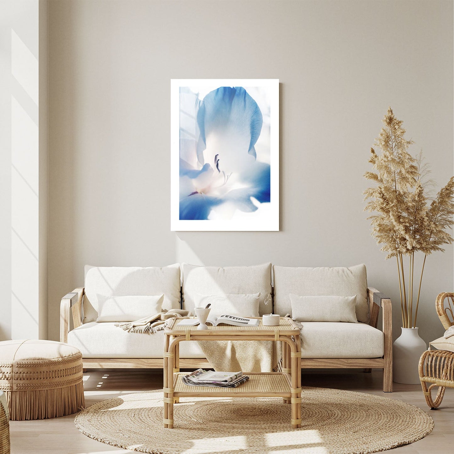 Wes Co Gallery Metal Poster Blue Flower 24" x 36" Home Goods - Nature Border or edge to edge Metal Art Print