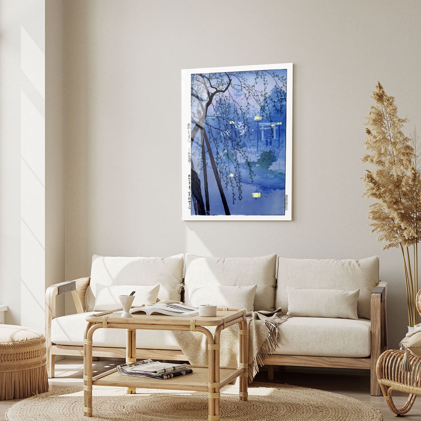 Wes Co Gallery Metal Poster Japan at night by Shiro 11" x 14" Home Goods - Artist Edge to edge Metal Art Print