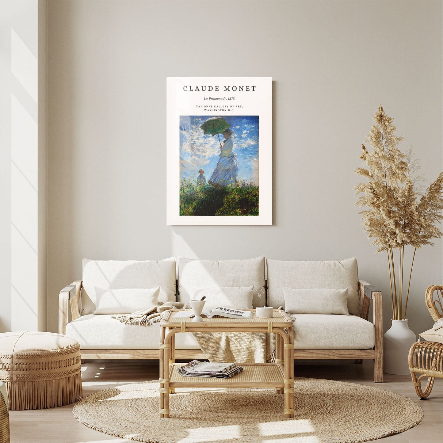 Wes Co Gallery Metal Poster La Promenade 1875 by Claude Monet 11" x 14" Home Goods - Artist Edge to edge Metal Art Print