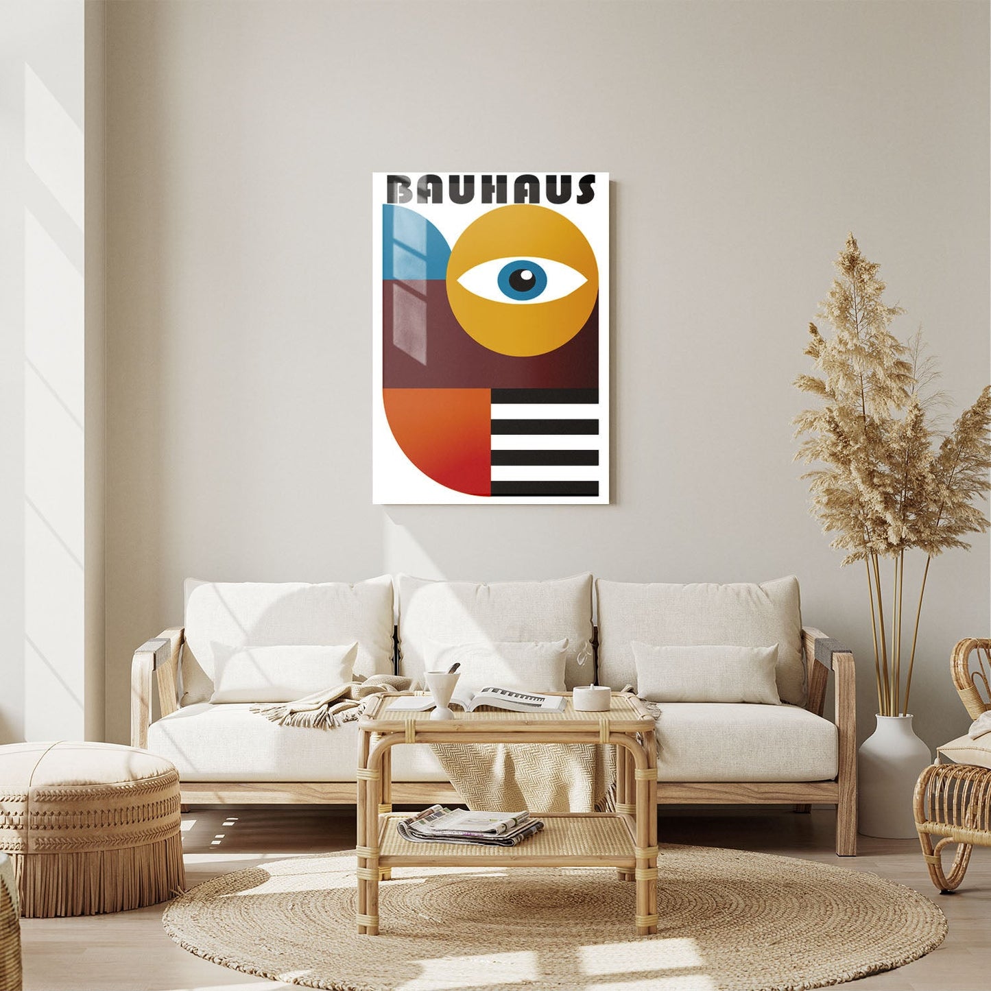 Wes Co Gallery Metal Poster Modernist Bauhaus Eye Design 11" x 14" Home Goods - Artist Edge to edge Metal Art Print