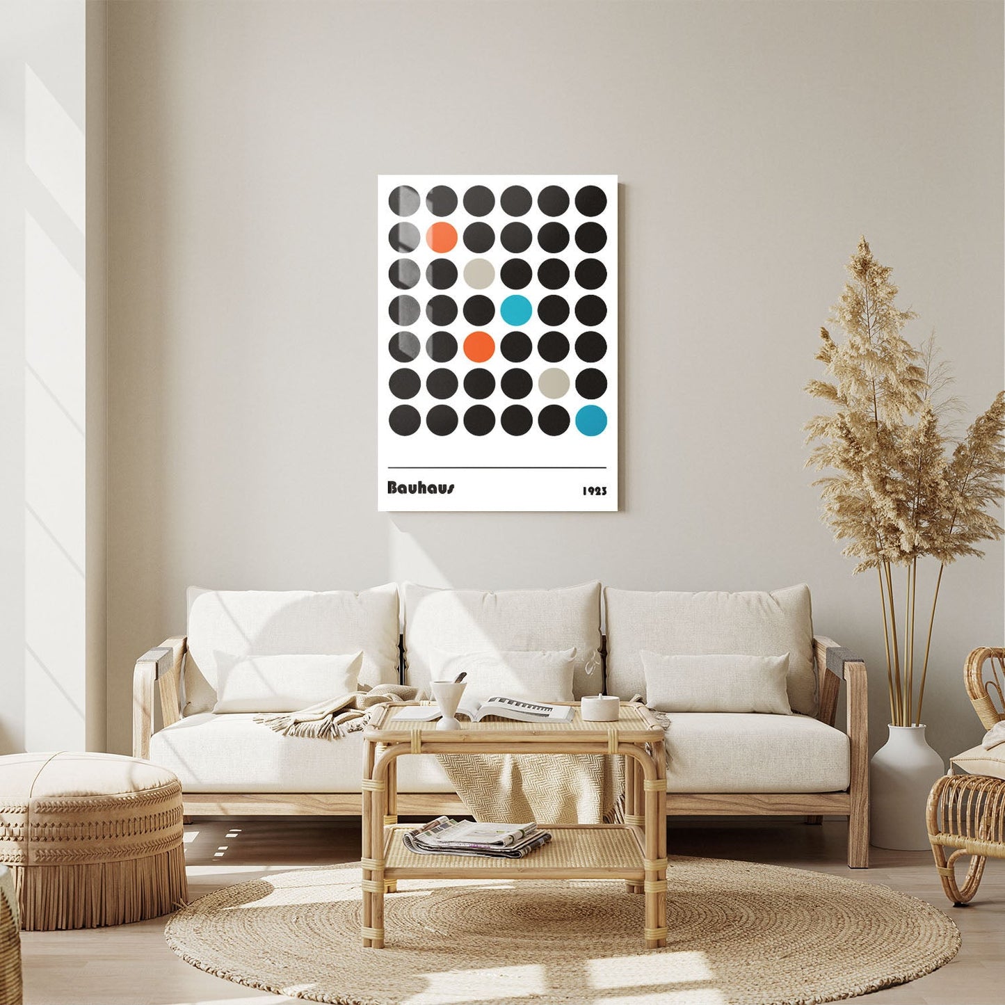 Wes Co Gallery Metal Poster Bold Contrast Bauhaus Dots 11" x 14" Home Goods - Artist Edge to edge Metal Art Print