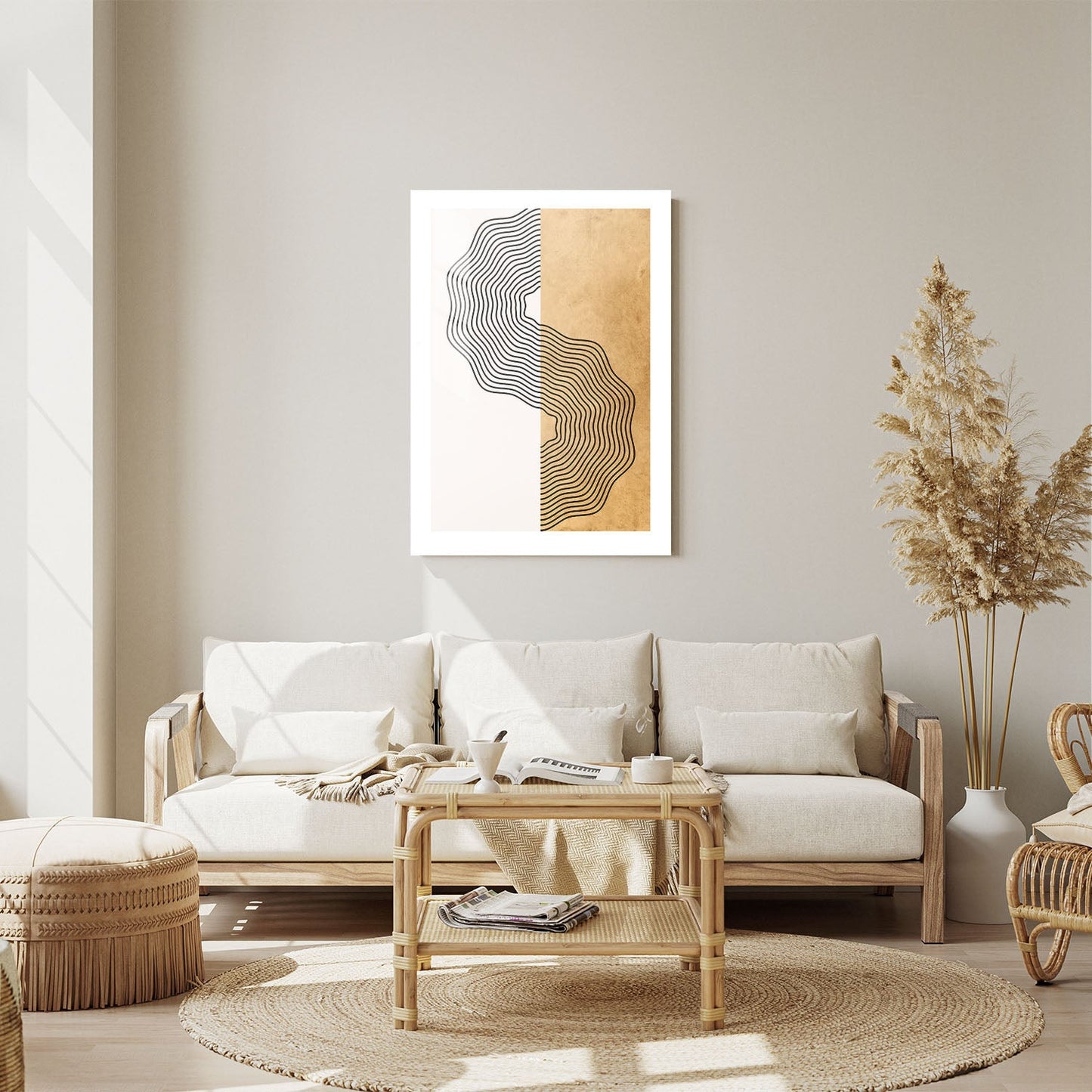 Wes Co Gallery Metal Poster Organic Shapes Sand Pattern 24" x 36" Home Goods - Nordic Border or edge to edge Metal Art Print