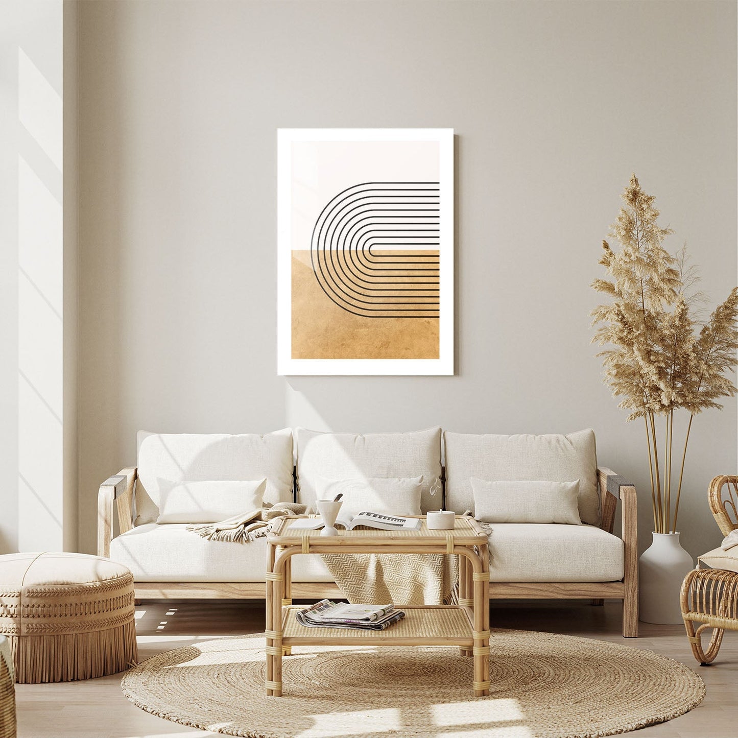 Wes Co Gallery Metal Poster Divided Ripple Lines 24" x 36" Home Goods - Nordic Border or edge to edge Metal Art Print