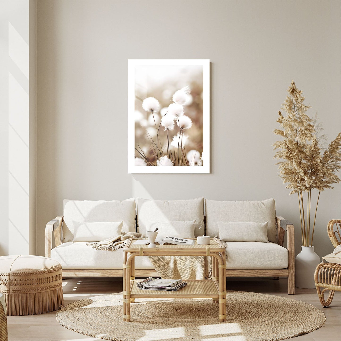 Wes Co Gallery Metal Poster Cotton Flower 24" x 36" Home Goods - Nordic Border or edge to edge Metal Art Print