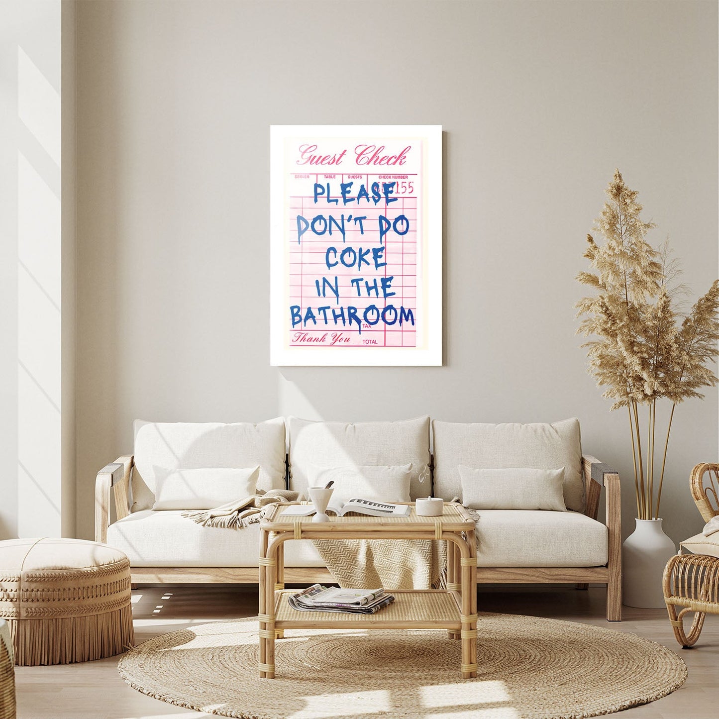 Wes Co Gallery Metal Poster Please Do Not Do Coke in the Bathroom 24" x 36" Home Goods - Preppy Border or edge to edge Metal Art Print