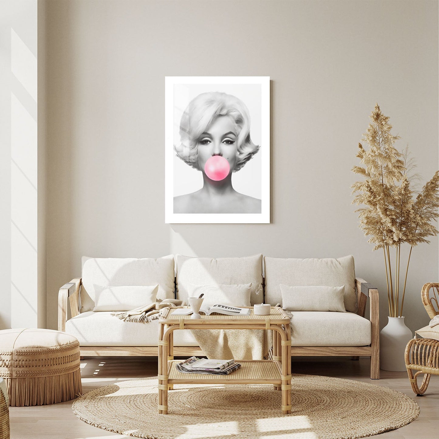 Wes Co Gallery Metal Poster Marilyn Monroe Bubblegum 24" x 36" Home Goods - Preppy Border or edge to edge Metal Art Print