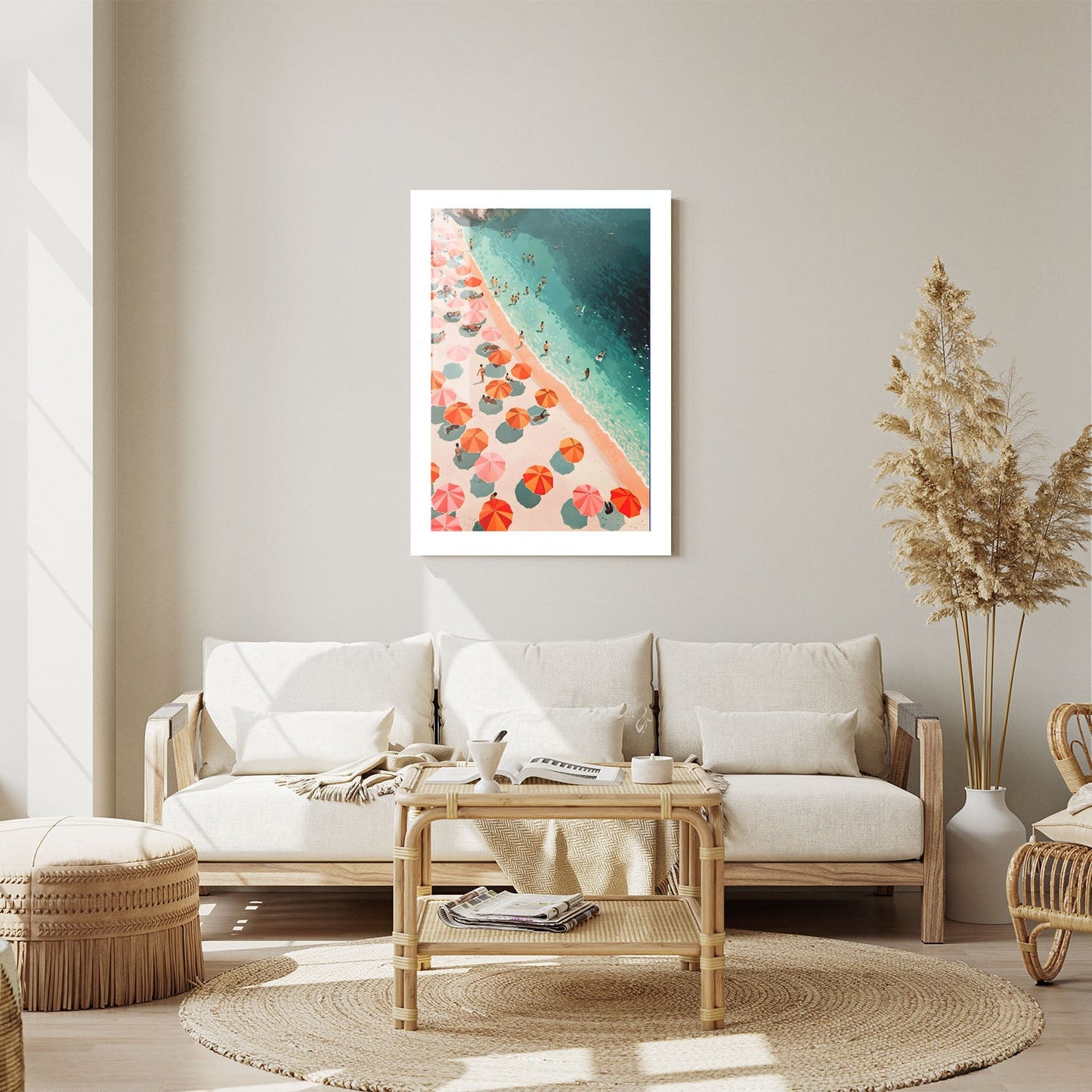 Wes Co Gallery Metal Poster Boho Beach Day Vibes 24" x 36" Home Goods - Summer Border or edge to edge Metal Art Print