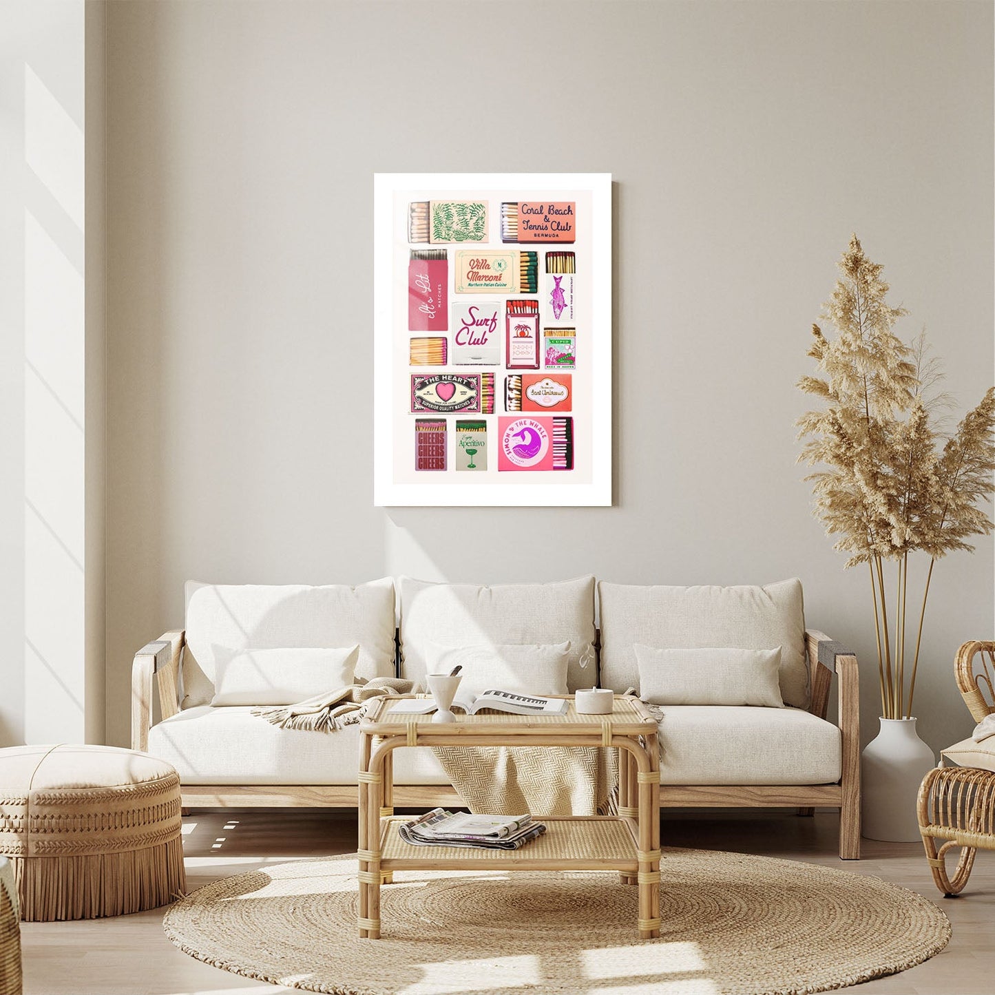 Wes Co Gallery Metal Poster Retro Matchbox Collection 24" x 36" Home Goods - Summer Border or edge to edge Metal Art Print