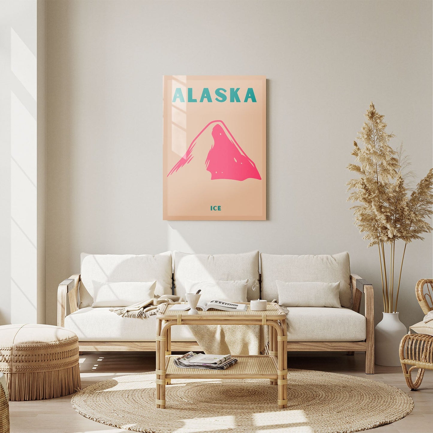 Wes Co Gallery Metal Poster Alaska Icecap Colorful Travel 11" x 14" Home Goods - Travel Illustrations Edge to edge Metal Art Print