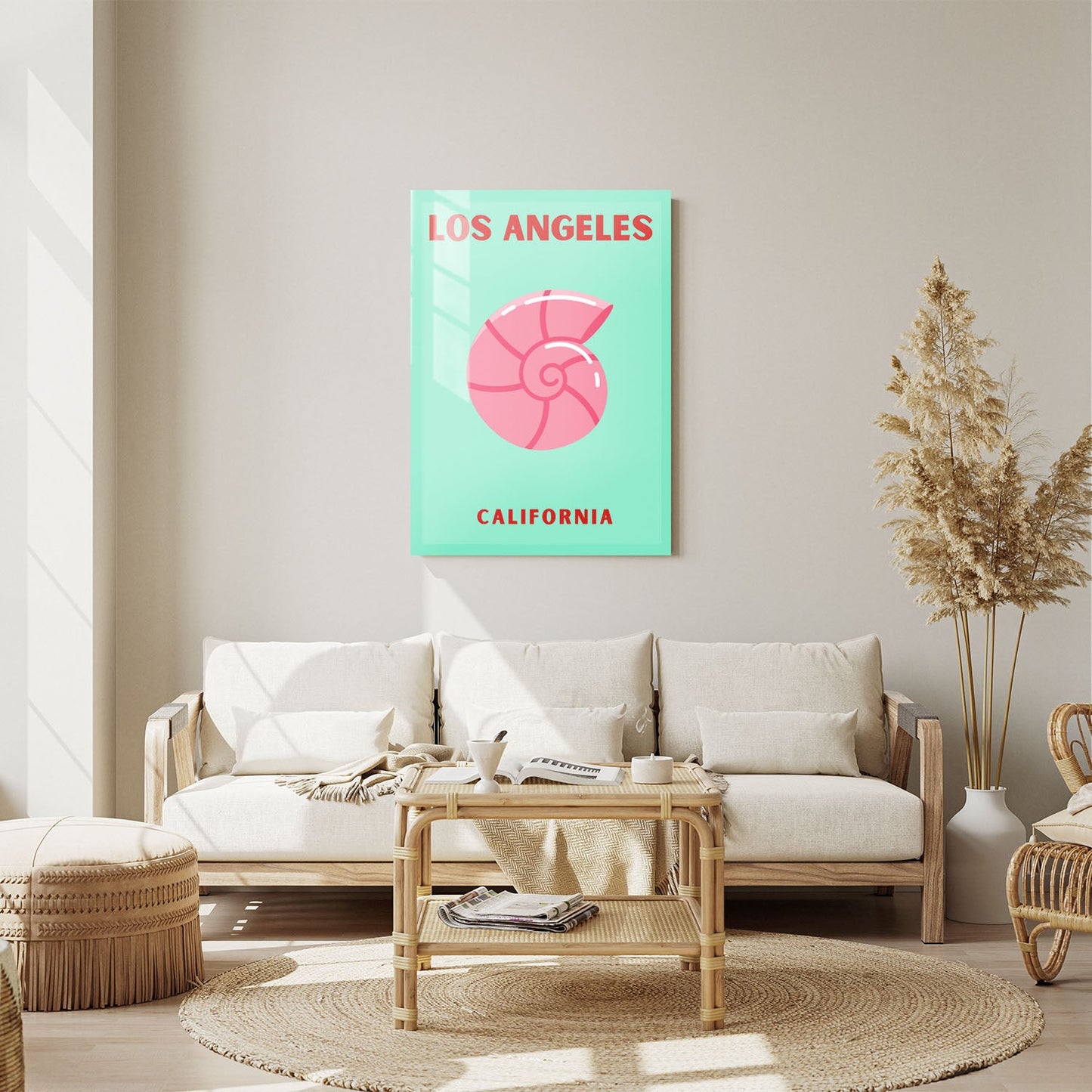Wes Co Gallery Metal Poster Los Angeles California Colorful Travel 11" x 14" Home Goods - Travel Illustrations Edge to edge Metal Art Print