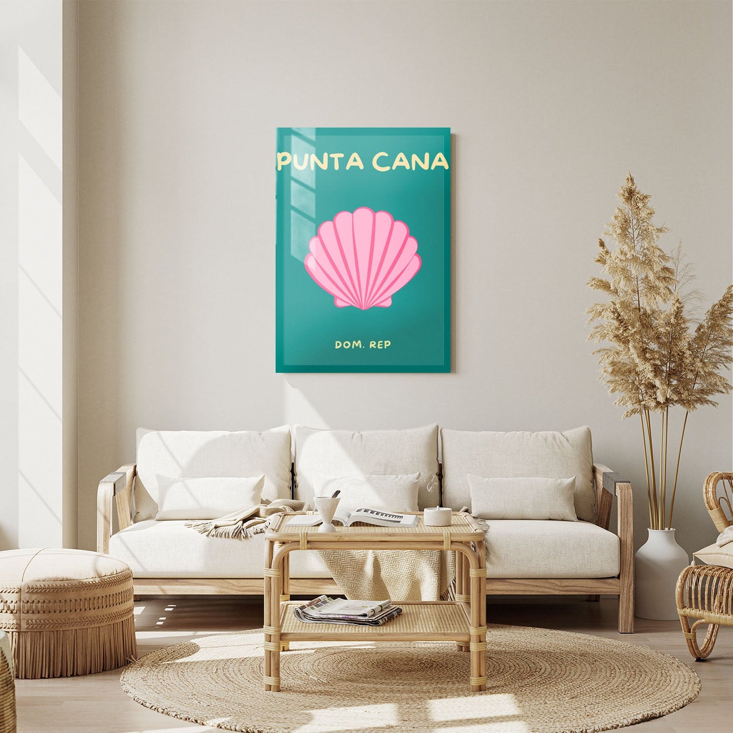 Wes Co Gallery Metal Poster Punta Cana Colorful Travel 11" x 14" Home Goods - Travel Illustrations Edge to edge Metal Art Print