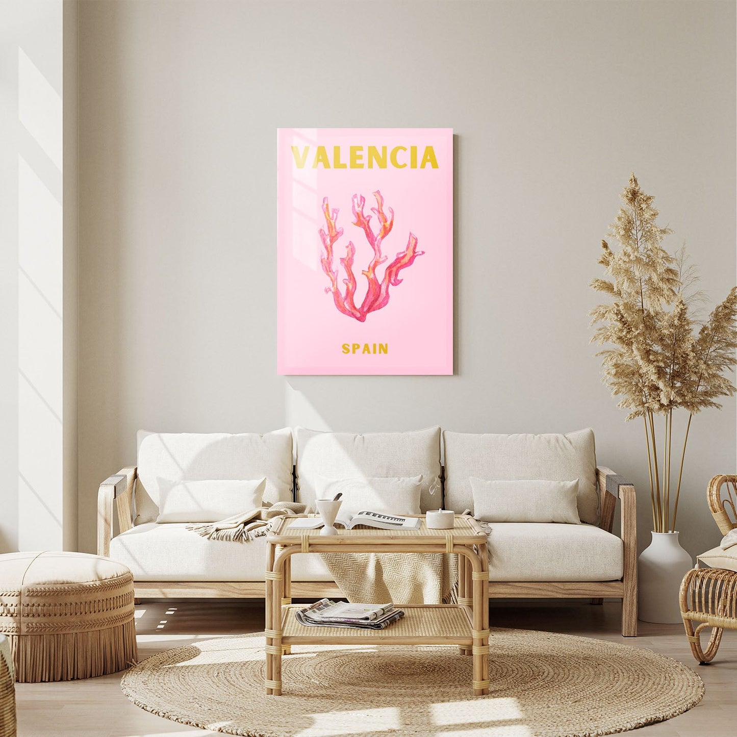 Wes Co Gallery Metal Poster Valencia Spain Colorful Travel 11" x 14" Home Goods - Travel Illustrations Edge to edge Metal Art Print
