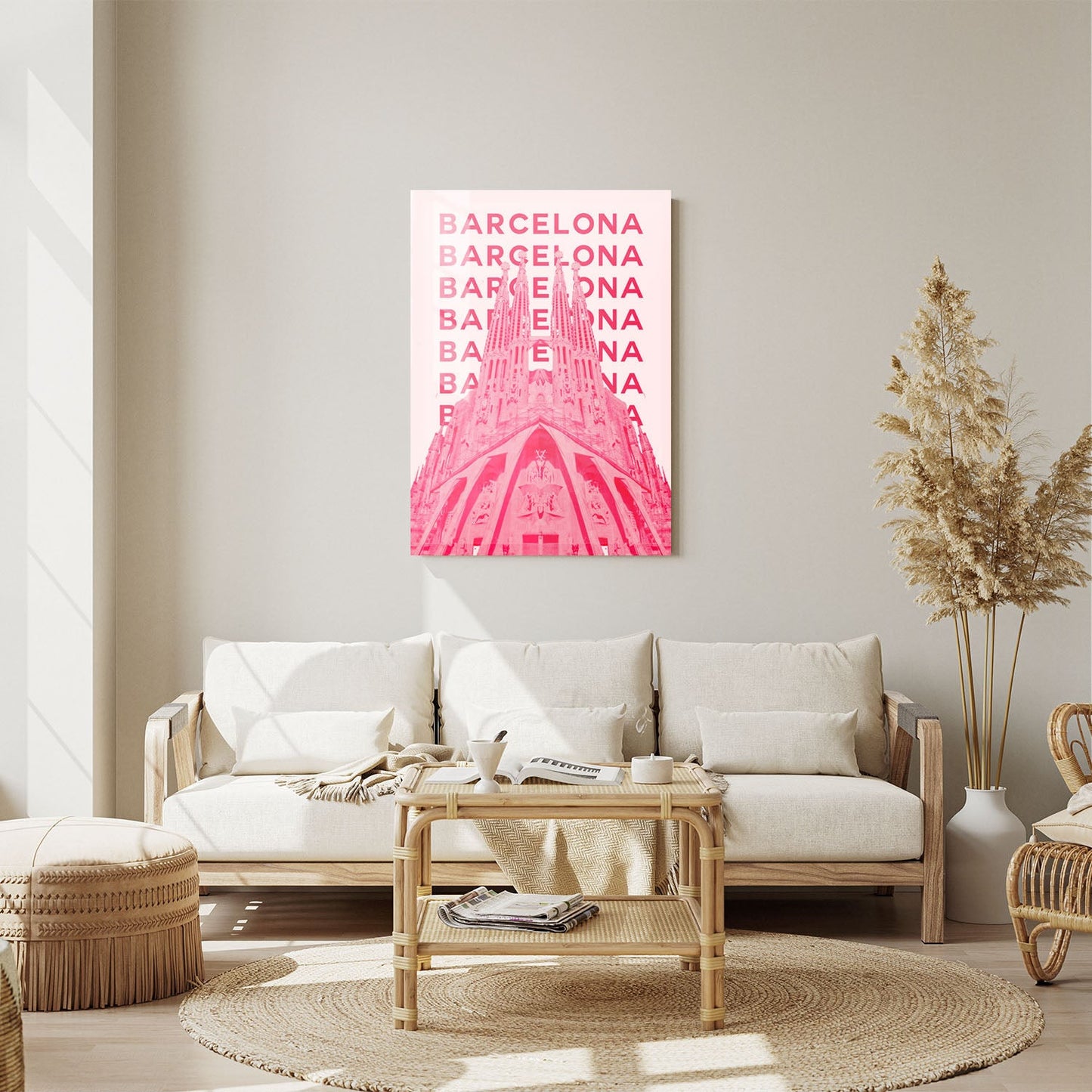 Wes Co Gallery Metal Poster Barcelona City Colorful Travel 11" x 14" Home Goods - Travel Illustrations Edge to edge Metal Art Print