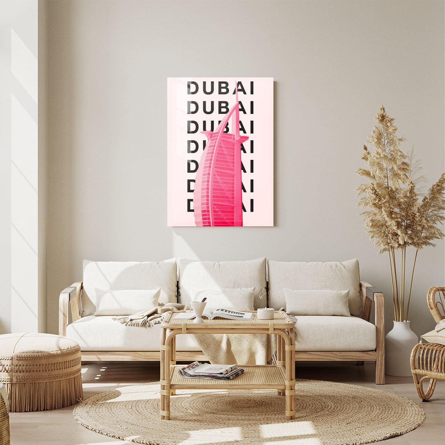 Wes Co Gallery Metal Poster Dubai City Colorful Travel 11" x 14" Home Goods - Travel Illustrations Edge to edge Metal Art Print