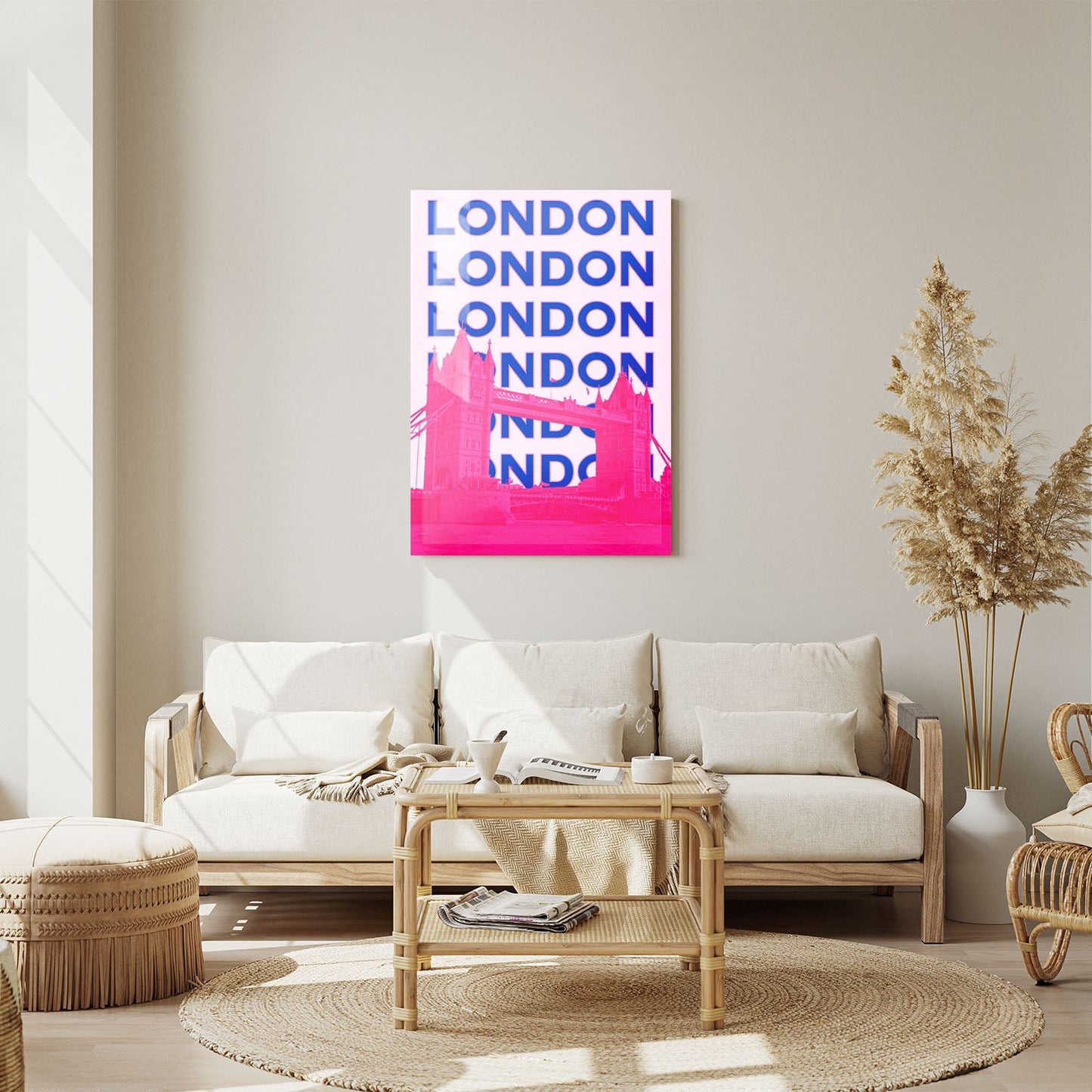 Wes Co Gallery Metal Poster London City Colorful Travel 11" x 14" Home Goods - Travel Illustrations Edge to edge Metal Art Print