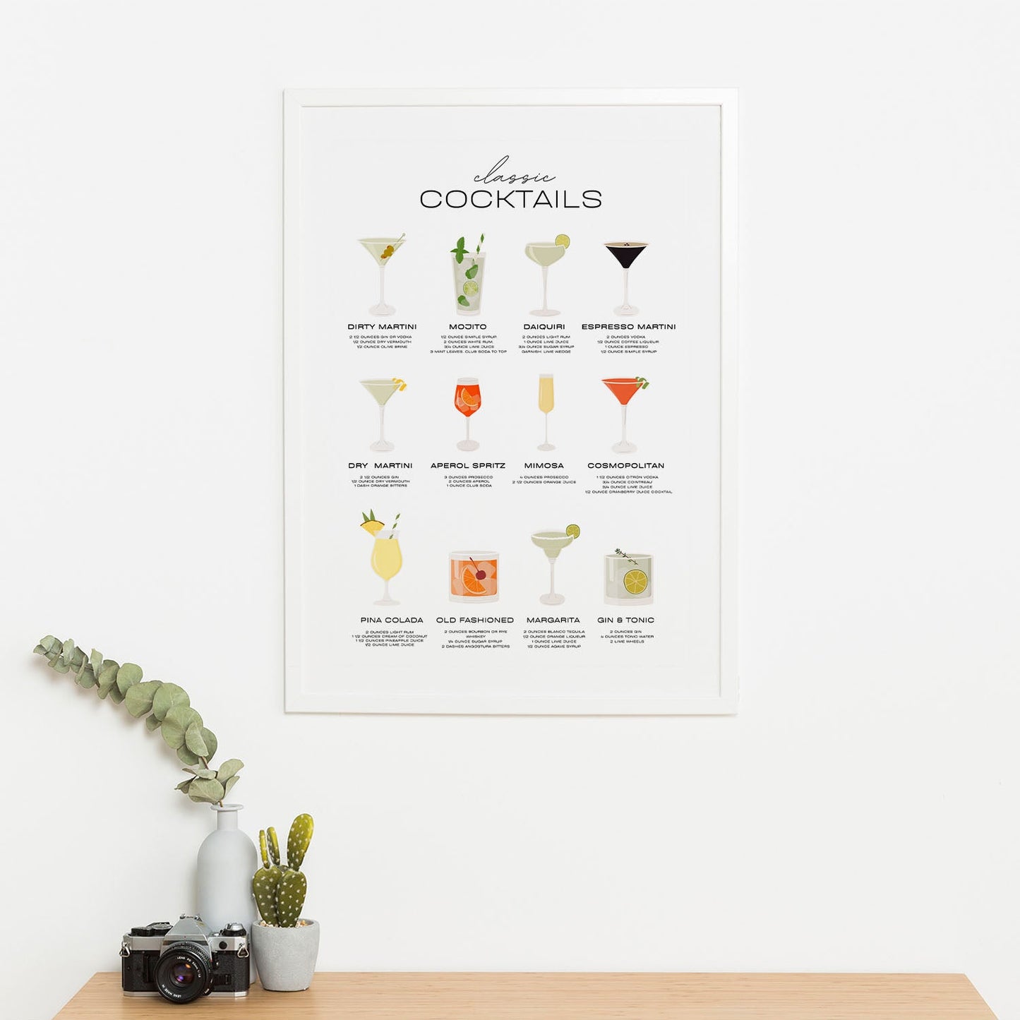 Wes Co Gallery Poster Classic Cocktail Collection Poster 16 x 20" Home Goods - Coffee Art Print