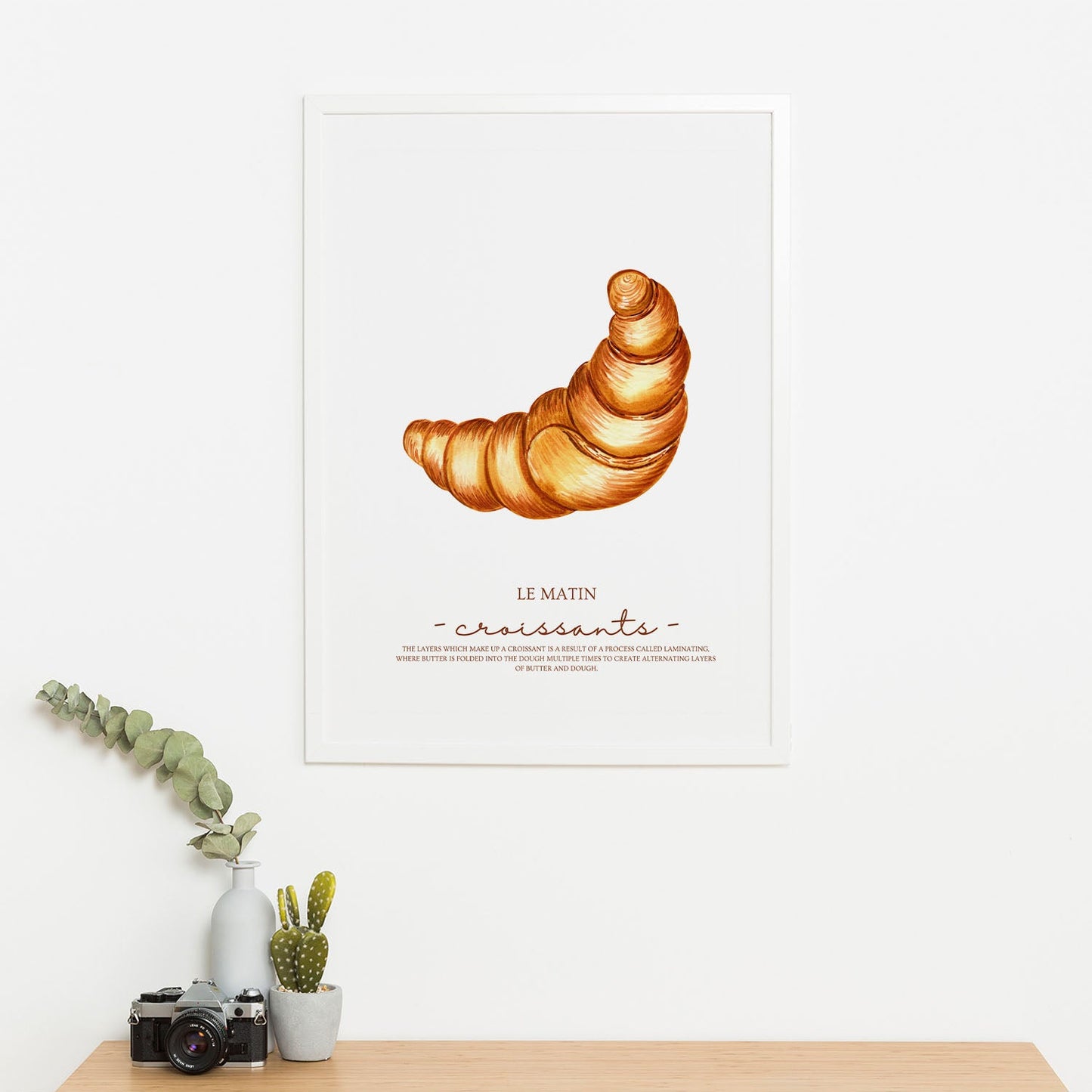Wes Co Gallery Poster Le Matin Croissant 16 x 20" Home Goods - Coffee Art Print
