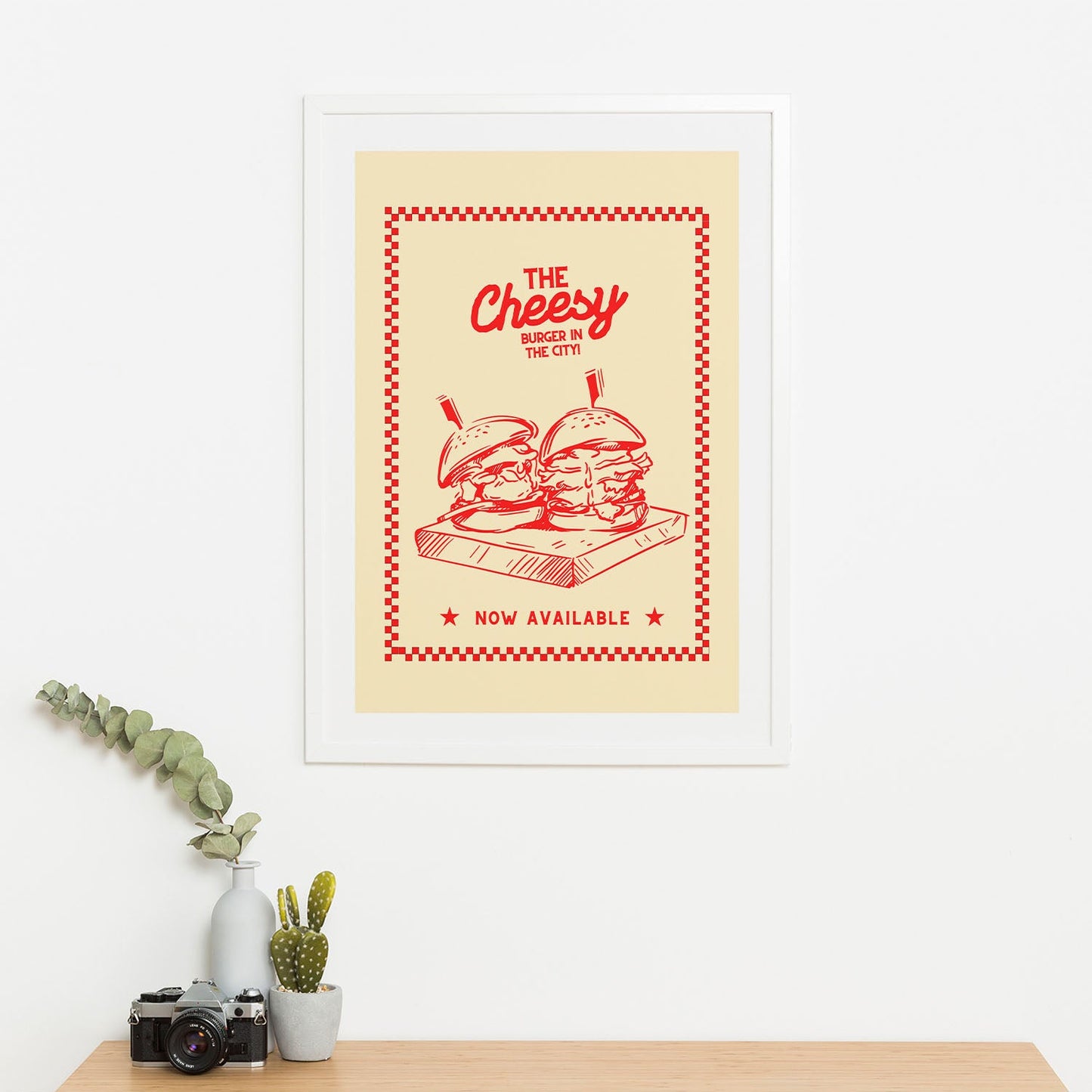 Wes Co Gallery Poster The Cheesy Burger 16 x 20" Home Goods - Coffee Art Print