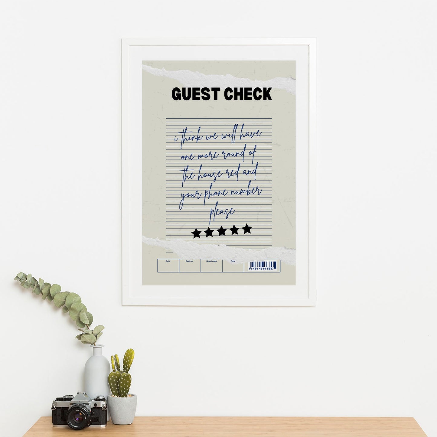 Wes Co Gallery Poster Guest Check - Another Round 16 x 20" Home Goods - Coffee Art Print