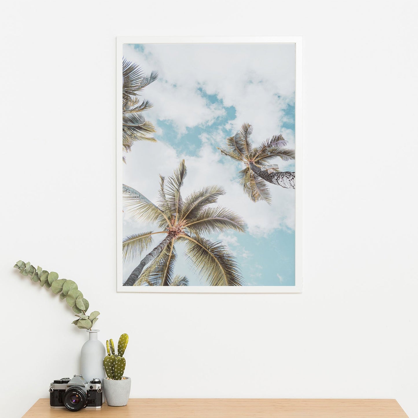 Wes Co Gallery Poster Tall Palms Under Blue Sky 11 x 17" Home Goods - Nature Art Print