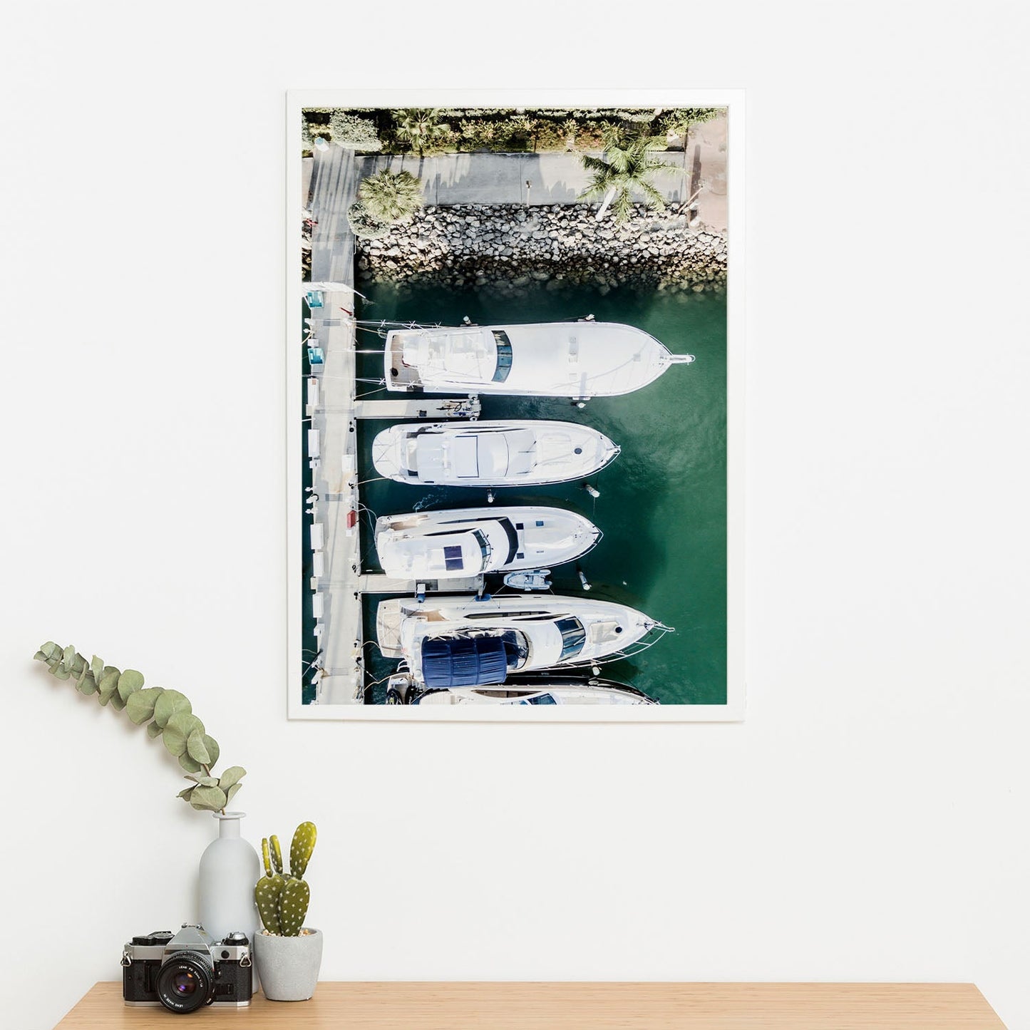 Wes Co Gallery Poster Luxury Yachts in Marina 11 x 17" Home Goods - Nature Art Print