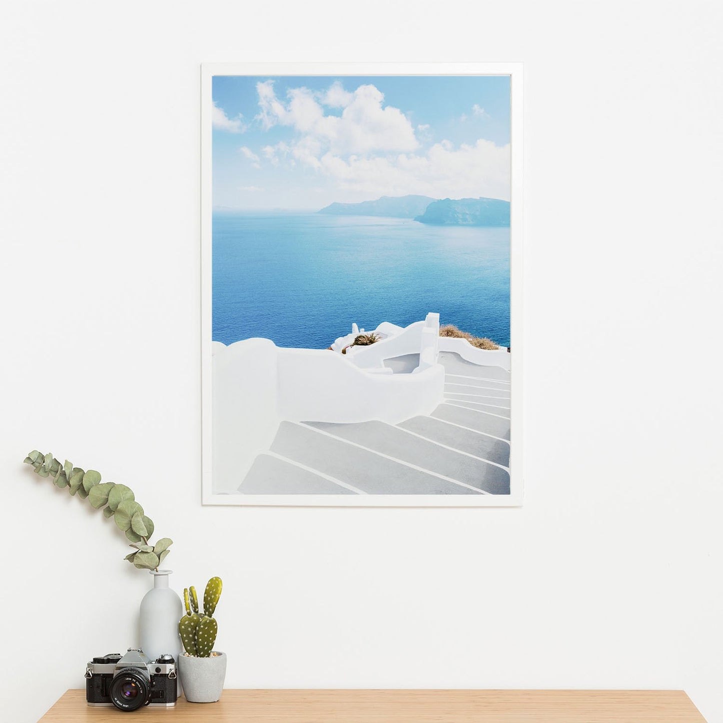 Wes Co Gallery Poster Santorini Steps 11 x 17" Home Goods - Nature Art Print
