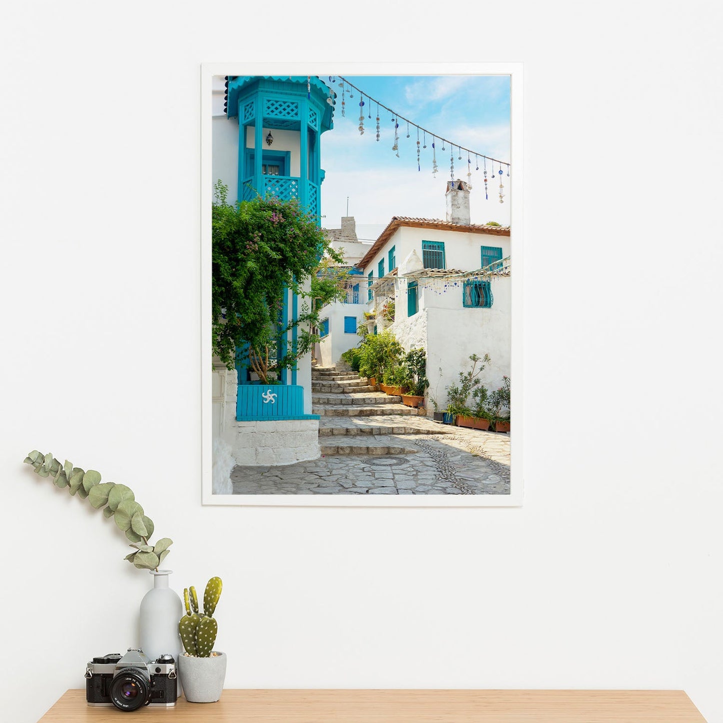 Wes Co Gallery Poster Mykonos Alley 11 x 17" Home Goods - Nature Art Print