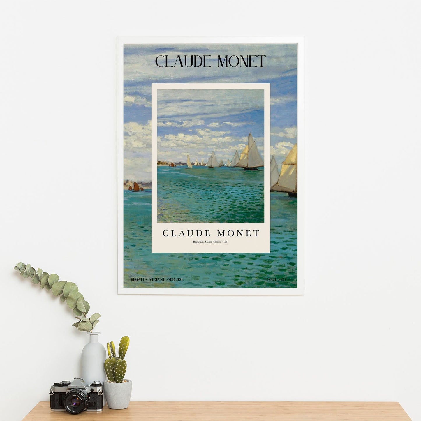 Wes Co Gallery Poster Regatta At Sainte-Adresse Profile by Claude Monet 16 x 20" Home Goods - Artist Edge to edge Art Print
