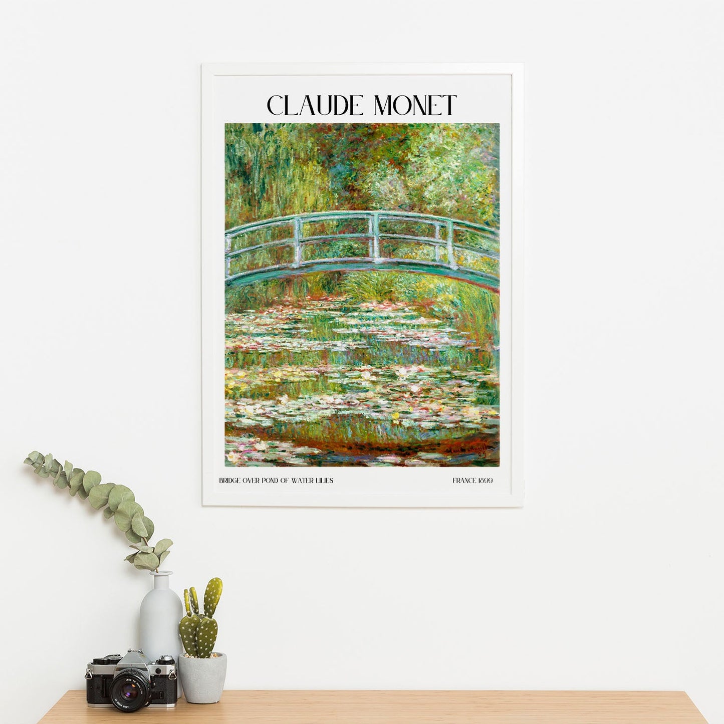 Wes Co Gallery Poster Bridge Over A Pond Of Water Lilies by Claude Monet 16 x 20" Home Goods - Artist Edge to edge Art Print