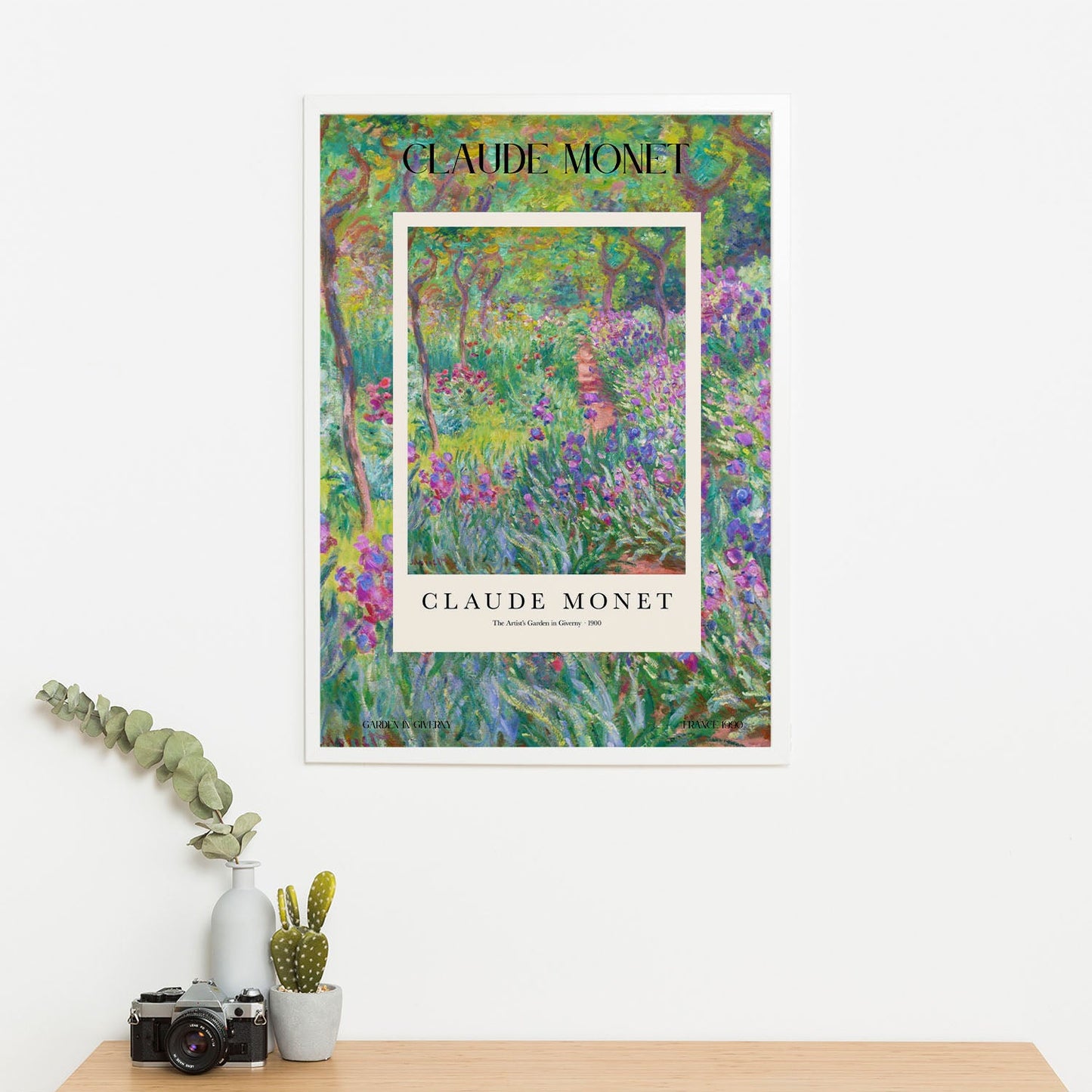 Wes Co Gallery Poster Garden In Giverny Profile by Claude Monet 16 x 20" Home Goods - Artist Edge to edge Art Print
