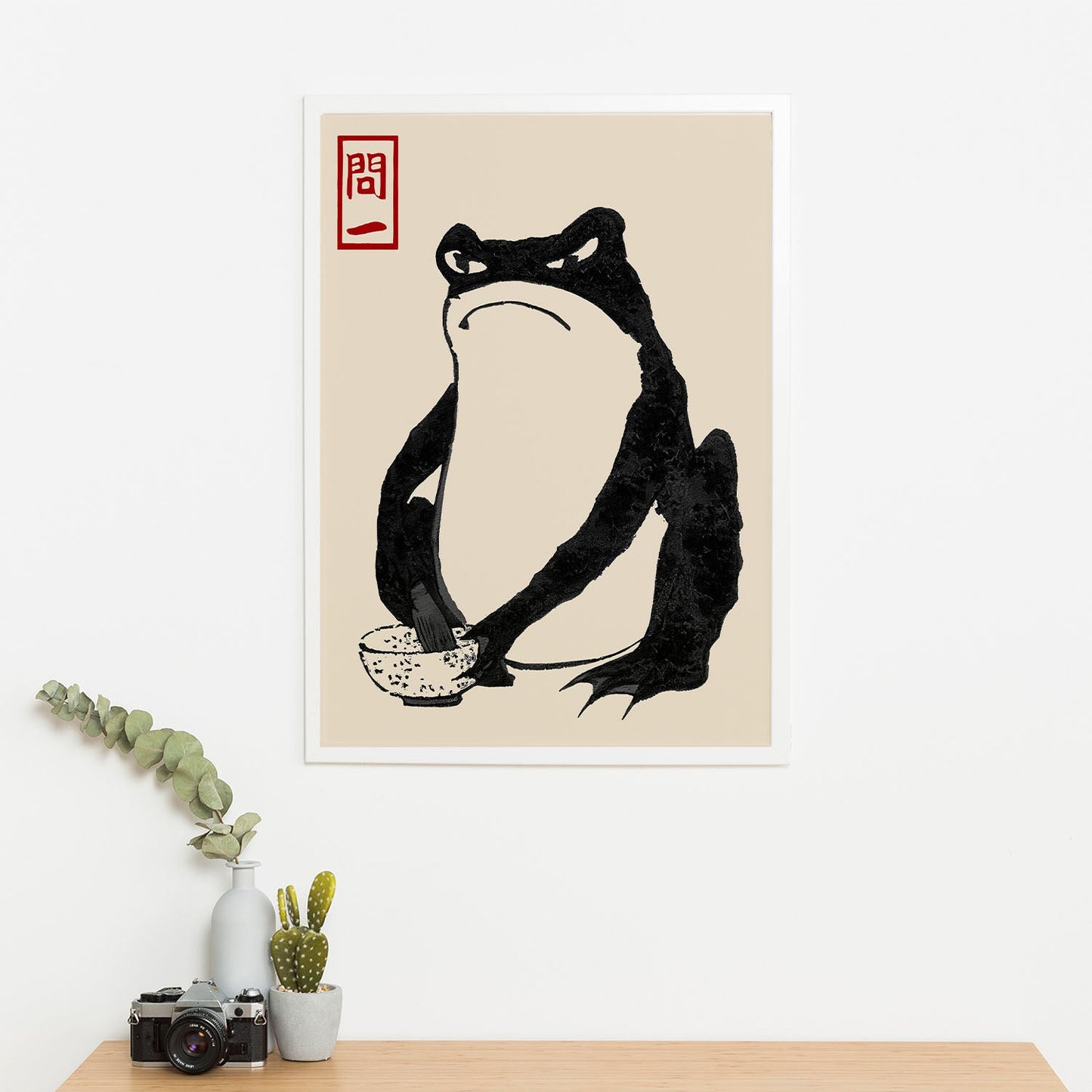 Wes Co Gallery Poster Matsumoto Hoji's Frog Grumpy 16 x 20" Home Goods - Artist Edge to edge Art Print