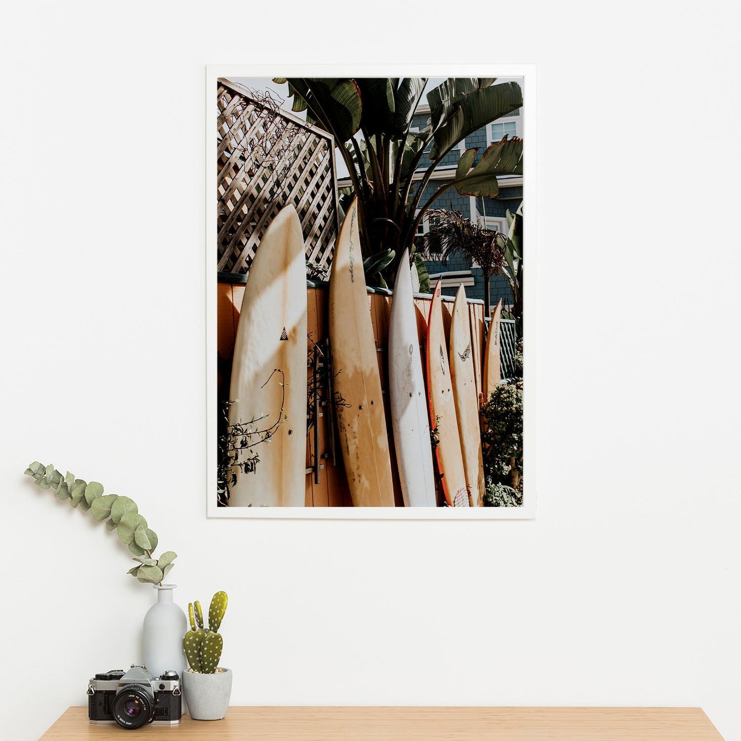 Wes Co Gallery Poster Surfboard Sanctuary 11 x 17" Home Goods - Coastal Border or edge to edge Art Print