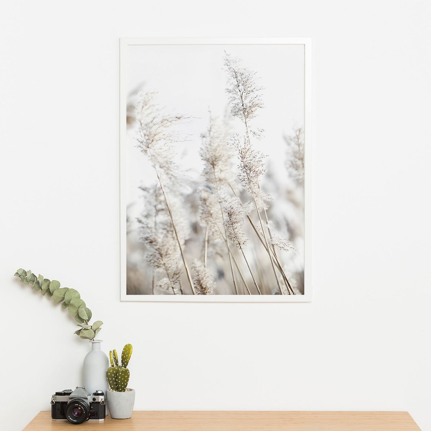 Wes Co Gallery Poster Soft Pampas Grass Nature 11 x 17" Home Goods - Nordic Border or edge to edge Art Print
