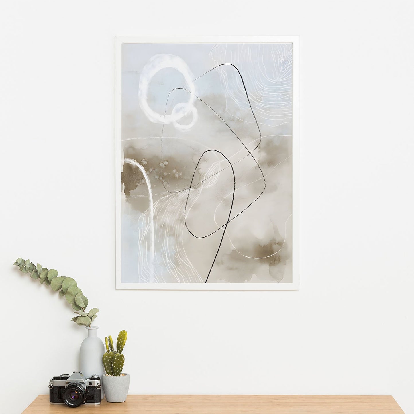 Wes Co Gallery Poster Abstract Fluid Linework 11 x 17" Home Goods - Nordic Border or edge to edge Art Print