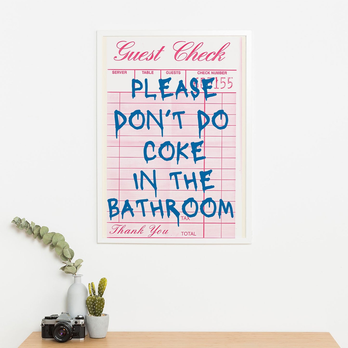 Wes Co Gallery Poster Please Do Not Do Coke in the Bathroom 11 x 17" Home Goods - Preppy Border or edge to edge Art Print