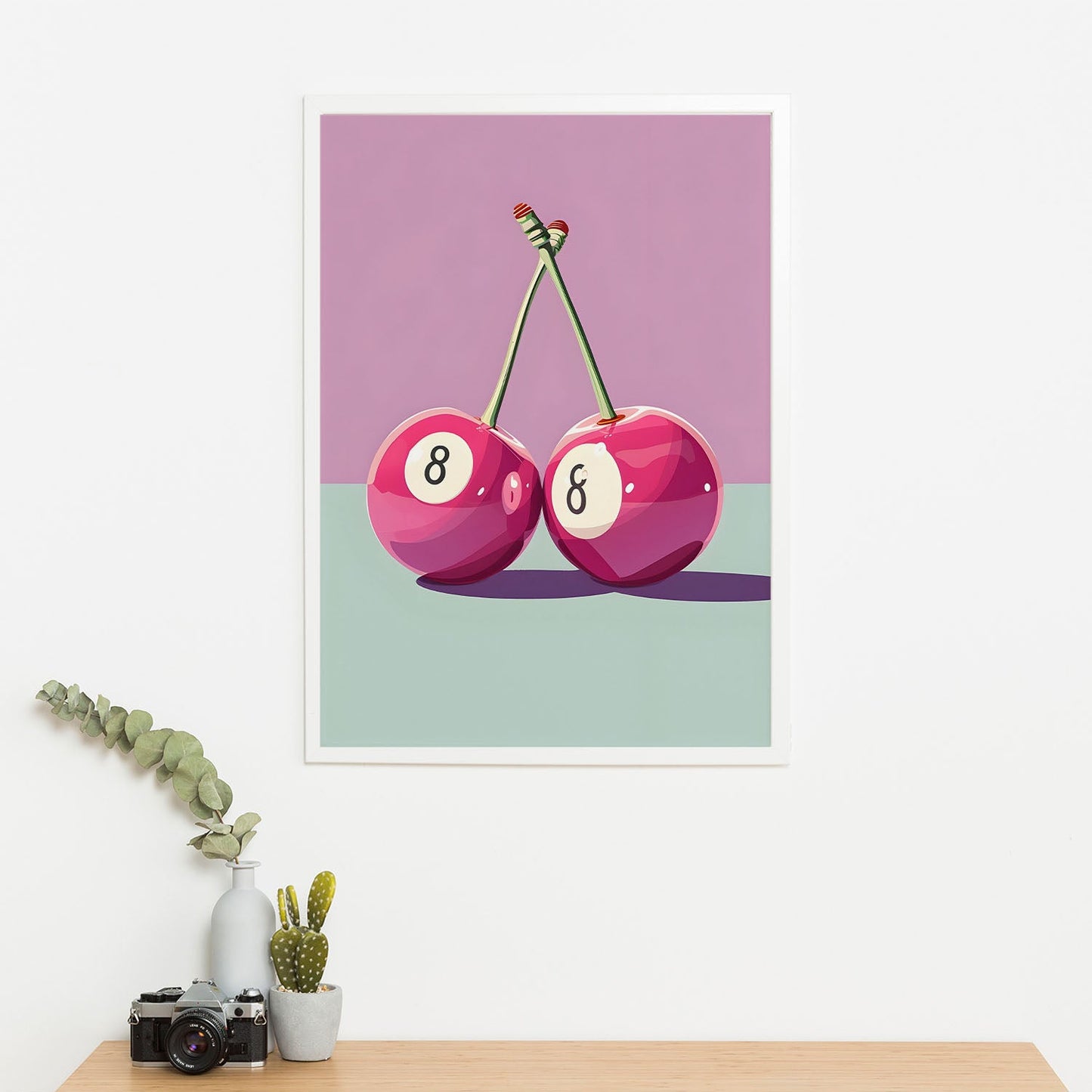 Wes Co Gallery Poster Cherry Eight Balls 11 x 17" Home Goods - Preppy Border or edge to edge Art Print