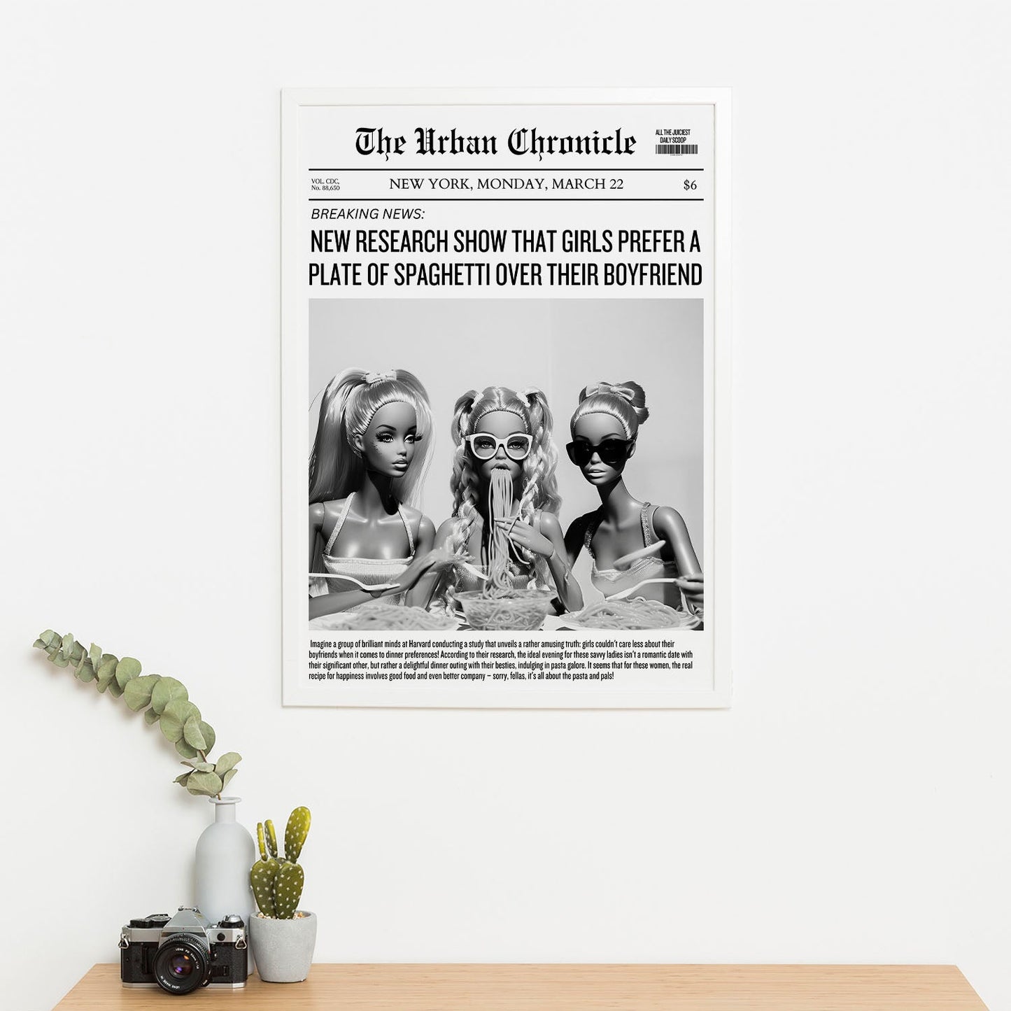 Wes Co Gallery Poster Glamour Girls Headline 11 x 17" Home Goods - Preppy Border or edge to edge Art Print