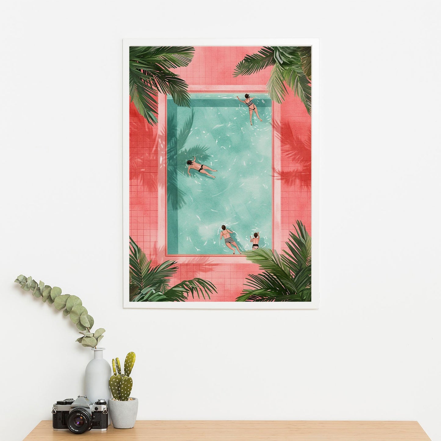 Wes Co Gallery Poster Tropical Pool Day 11 x 17" Home Goods - Summer Border or edge to edge Art Print