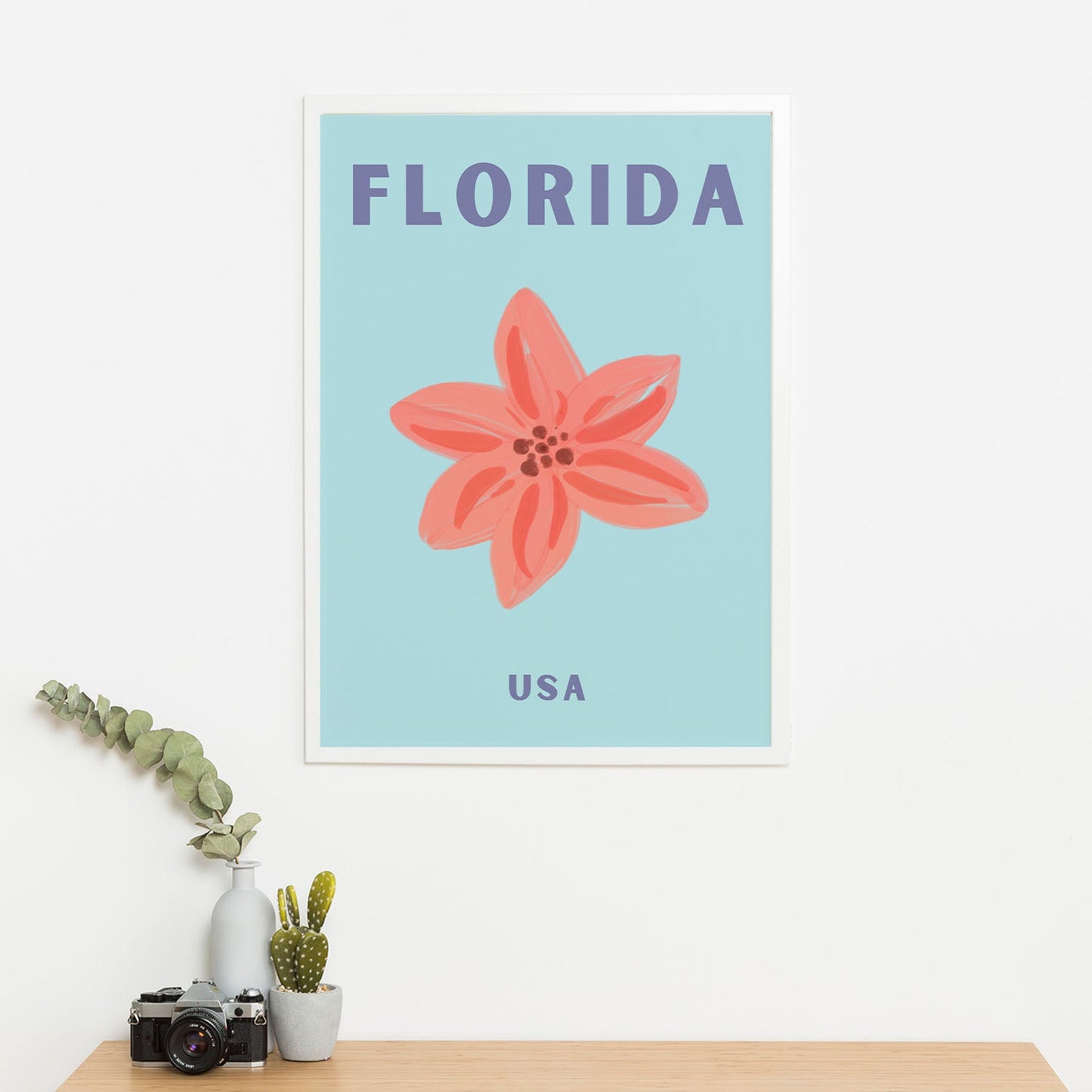 Wes Co Gallery Poster Florida USA Colorful Travel 16 x 20" Home Goods - Travel Illustrations Edge to edge Art Print