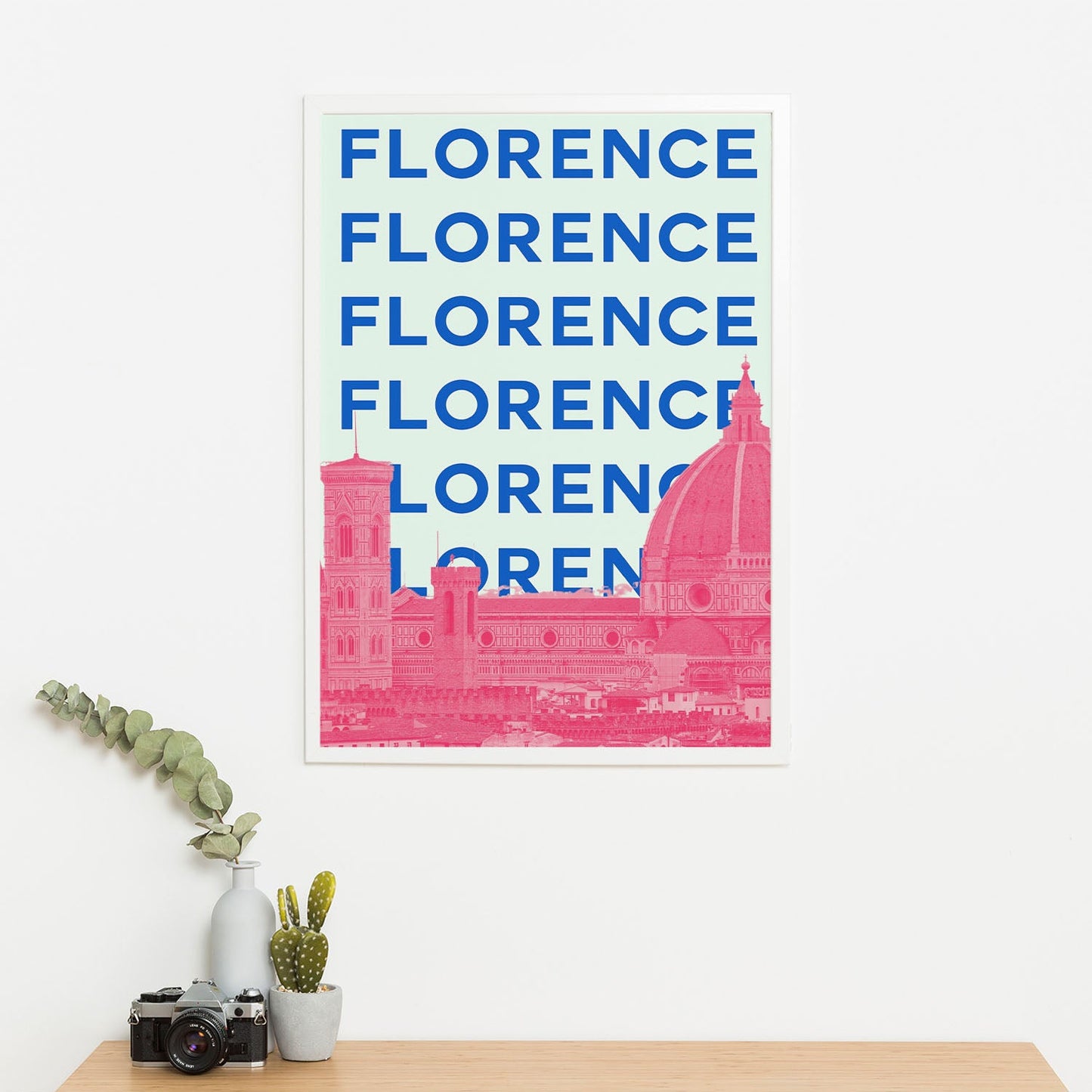 Wes Co Gallery Poster Florence City Colorful Travel 16 x 20" Home Goods - Travel Illustrations Edge to edge Art Print