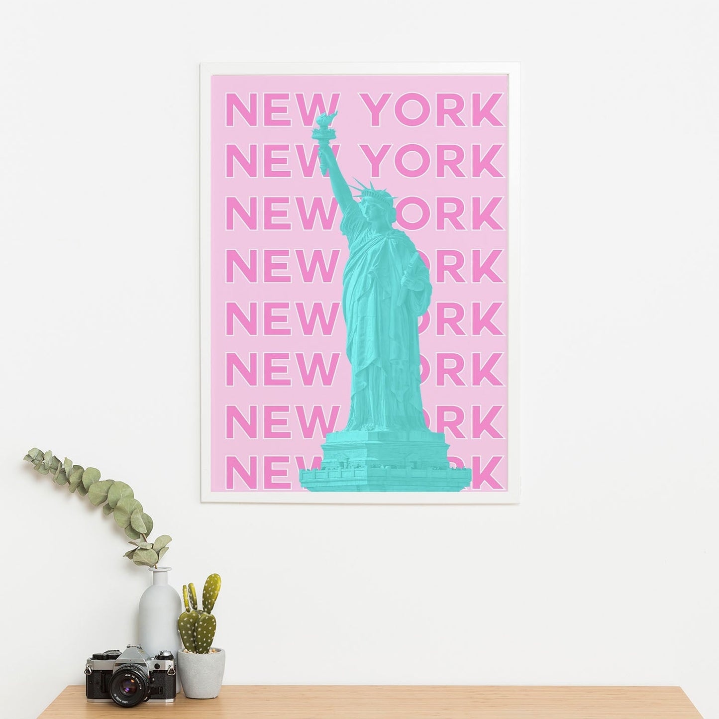 Wes Co Gallery Poster Statue of Liberty NY City Colorful Travel 16 x 20" Home Goods - Travel Illustrations Edge to edge Art Print