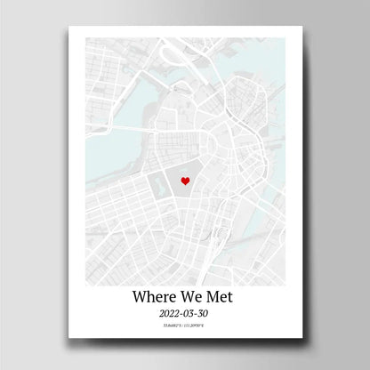 Custom - Create Your Own Where We Met Map Poster