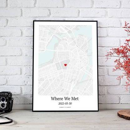 Custom - Create Your Own Where We Met Map Poster