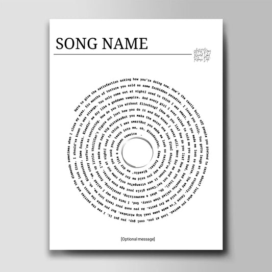 Custom - Create Your Own Song Name Poster Print