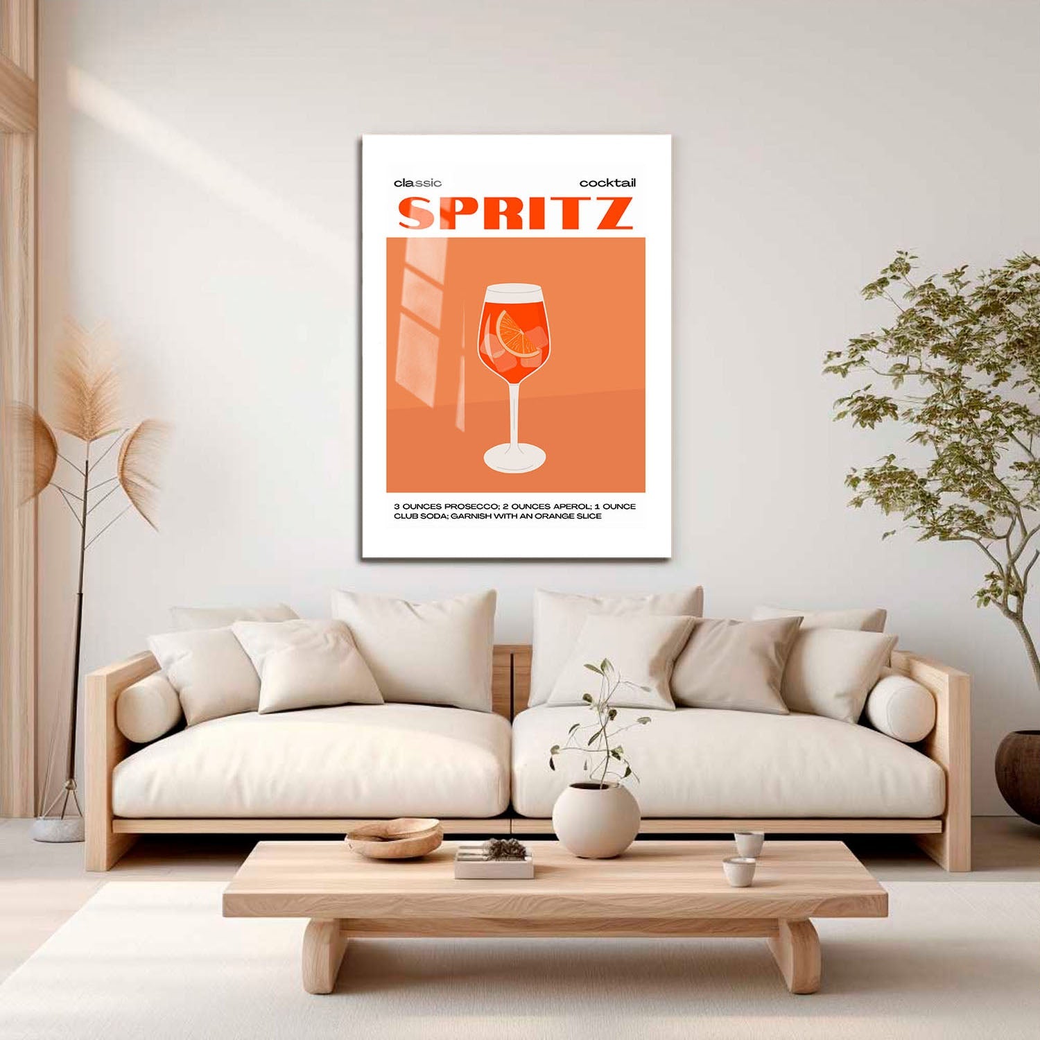 Wes Co Gallery Metal Poster Classic Aperol Spritz Cocktail Poster 16" x 24" Home Goods - Coffee White border only Metal Art Print